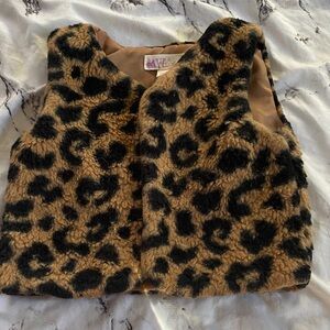 Kids Leopard Print Fleece Vest